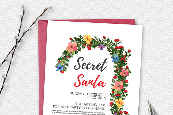 Secret Santa Party Invitation Card