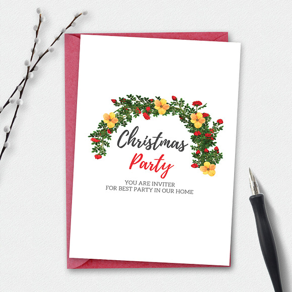Secret Santa Party Invitation Card in Card Templates - product preview 1
