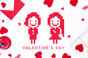 Pixel Font and Valentines Day Pack