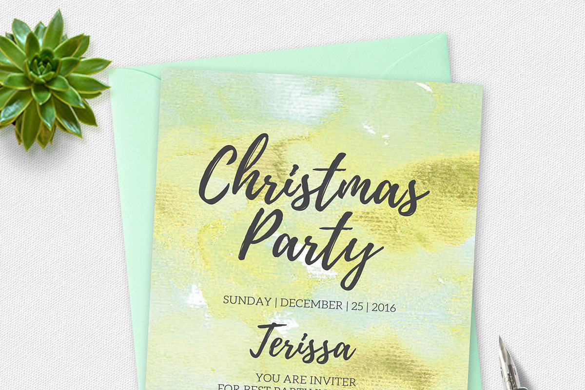 Christmas Party Celebration Card in Card Templates - product preview 8