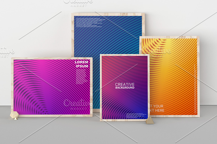 Colorful bright striped covers in Brochure Templates - product preview 8
