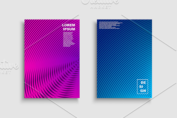 Colorful bright striped covers in Brochure Templates - product preview 3