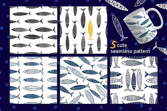 Fun sardines. in Patterns - product preview 1