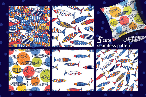 Fun sardines. in Patterns - product preview 2