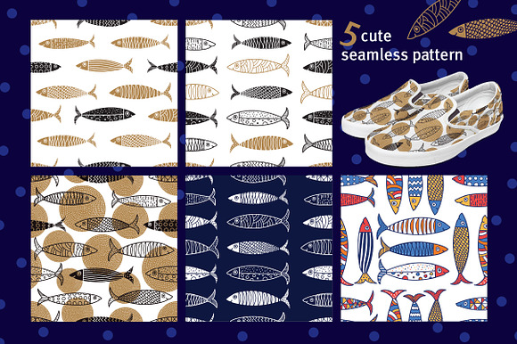 Fun sardines. in Patterns - product preview 3