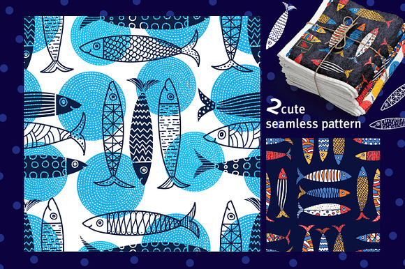 Fun sardines. in Patterns - product preview 4
