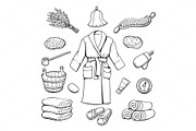 Sauna items sketch