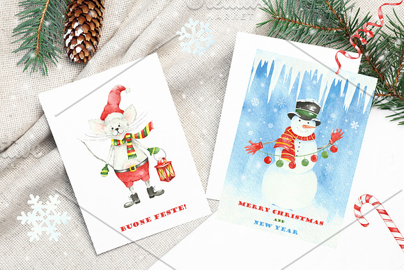 winter watercolor illustrations in Illustrations - product preview 3