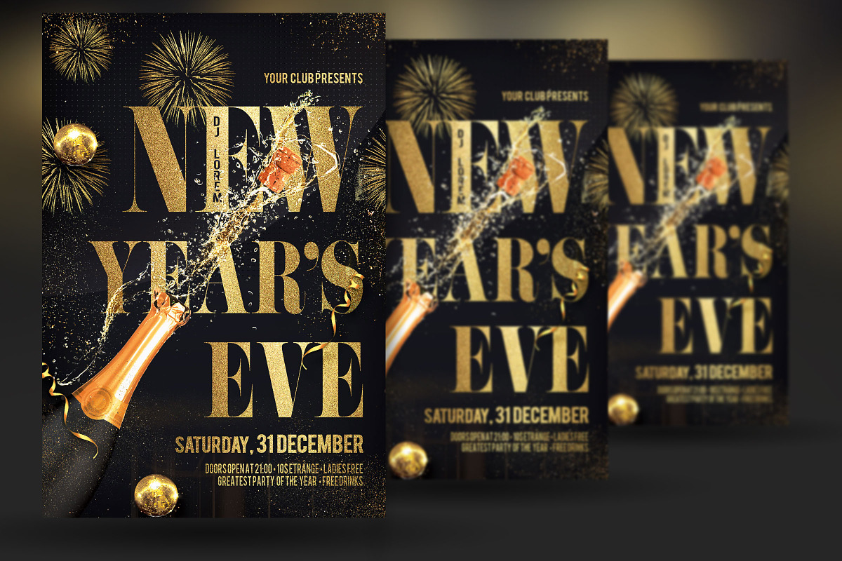 New Year Christmas Party Flyer in Flyer Templates - product preview 8