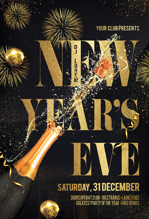 New Year Christmas Party Flyer in Flyer Templates - product preview 1