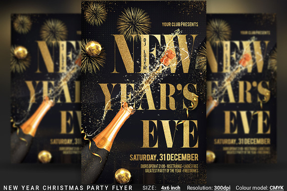 New Year Christmas Party Flyer in Flyer Templates - product preview 2