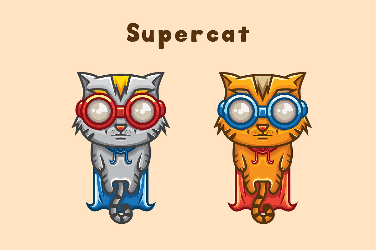 Super Cat Vector Illustration in Illustrations - product preview 8