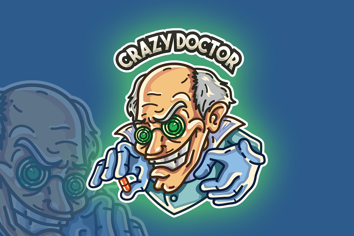 Crazy Doctor Vector Illustration in Illustrations - product preview 8