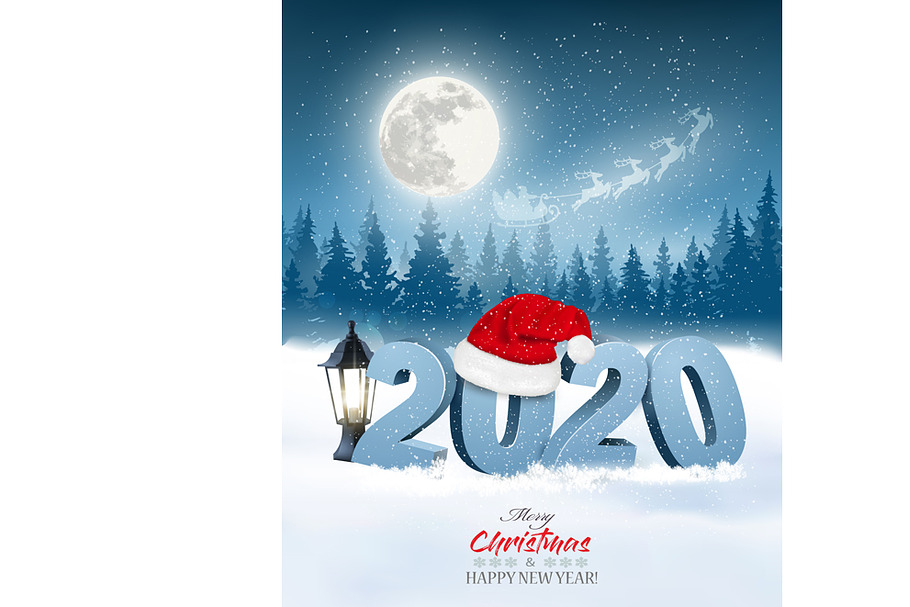 Happy New Year 2020 background in Illustrations - product preview 8