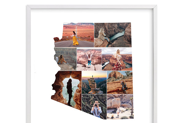 Arizona State Map photo collage