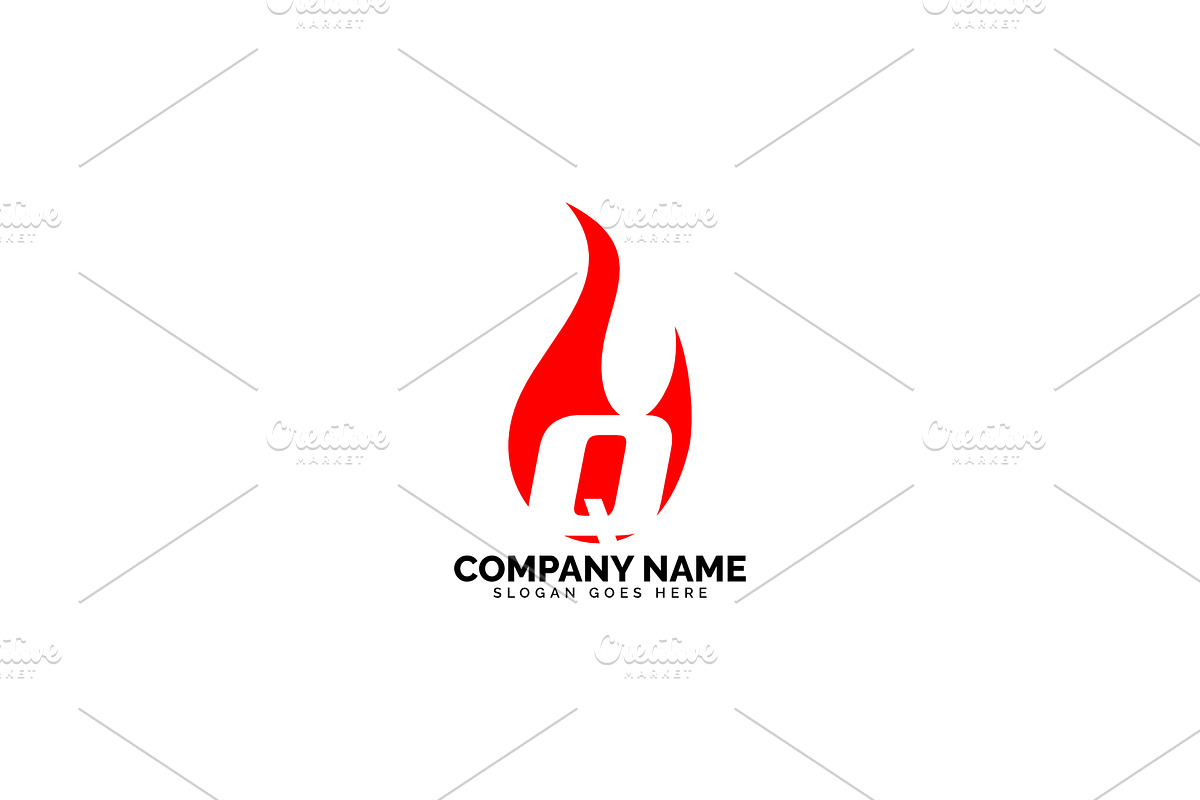 q letter flame logo in Logo Templates - product preview 8