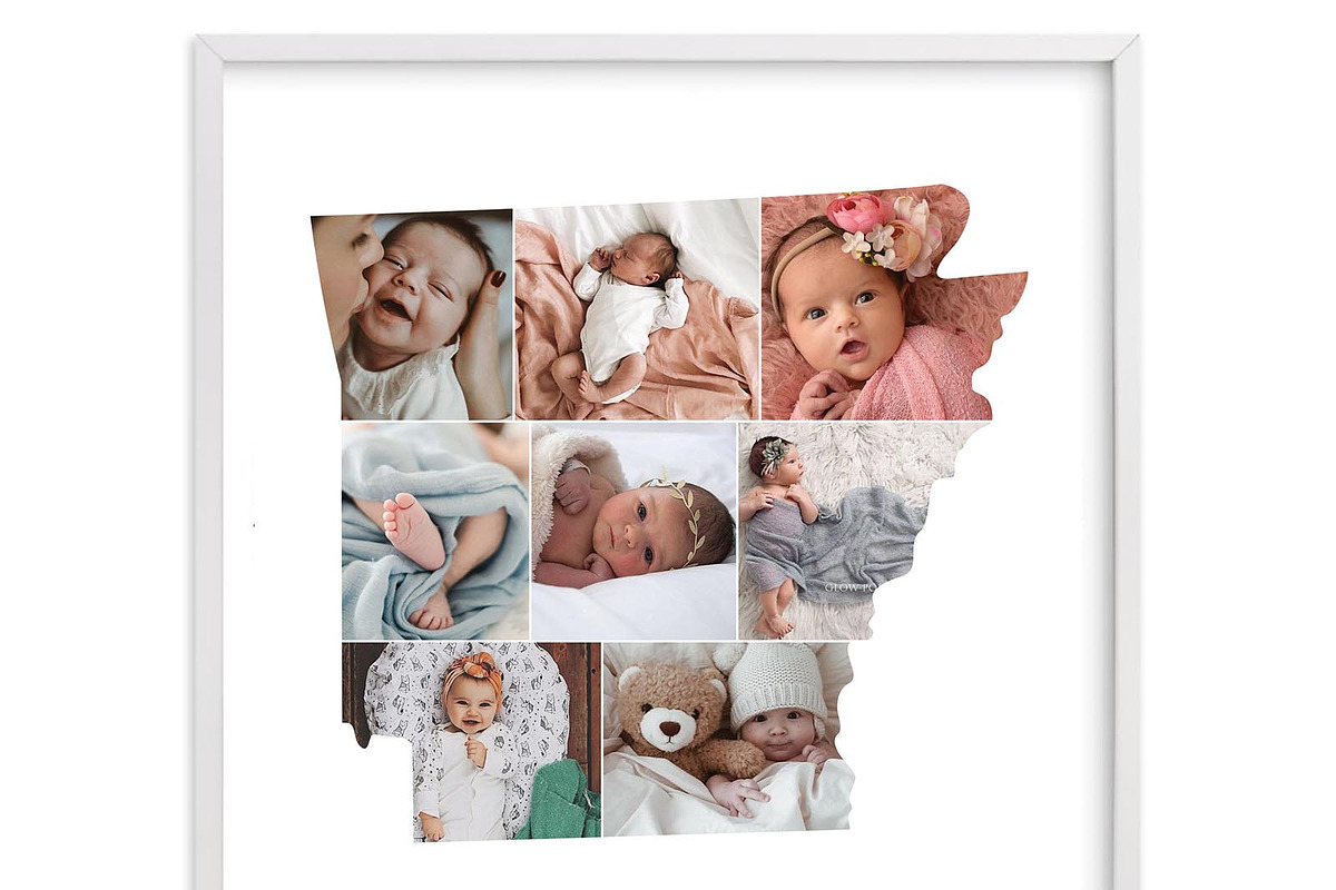 Arkansas Map Photo Collage in Stationery Templates - product preview 8