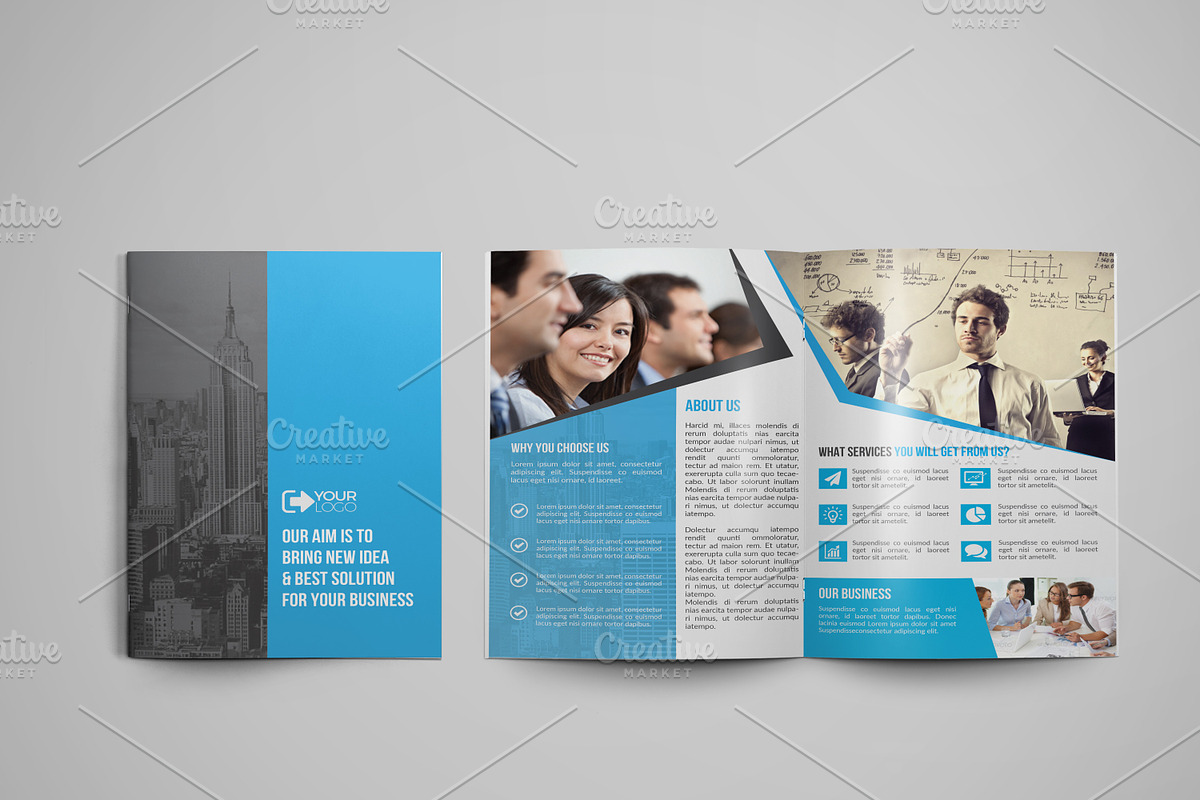 Bi Fold Corporate Brochure in Brochure Templates - product preview 8