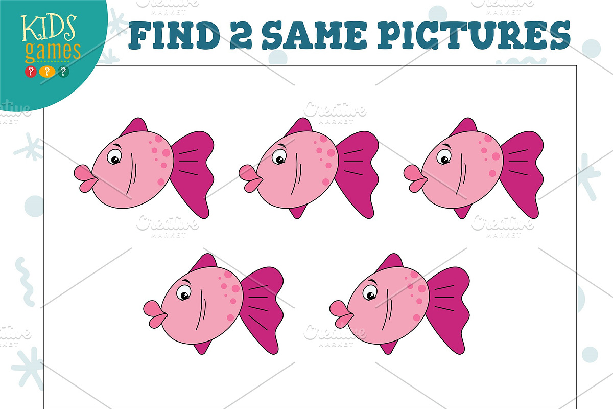 Find two same pictures game vector in Illustrations - product preview 8