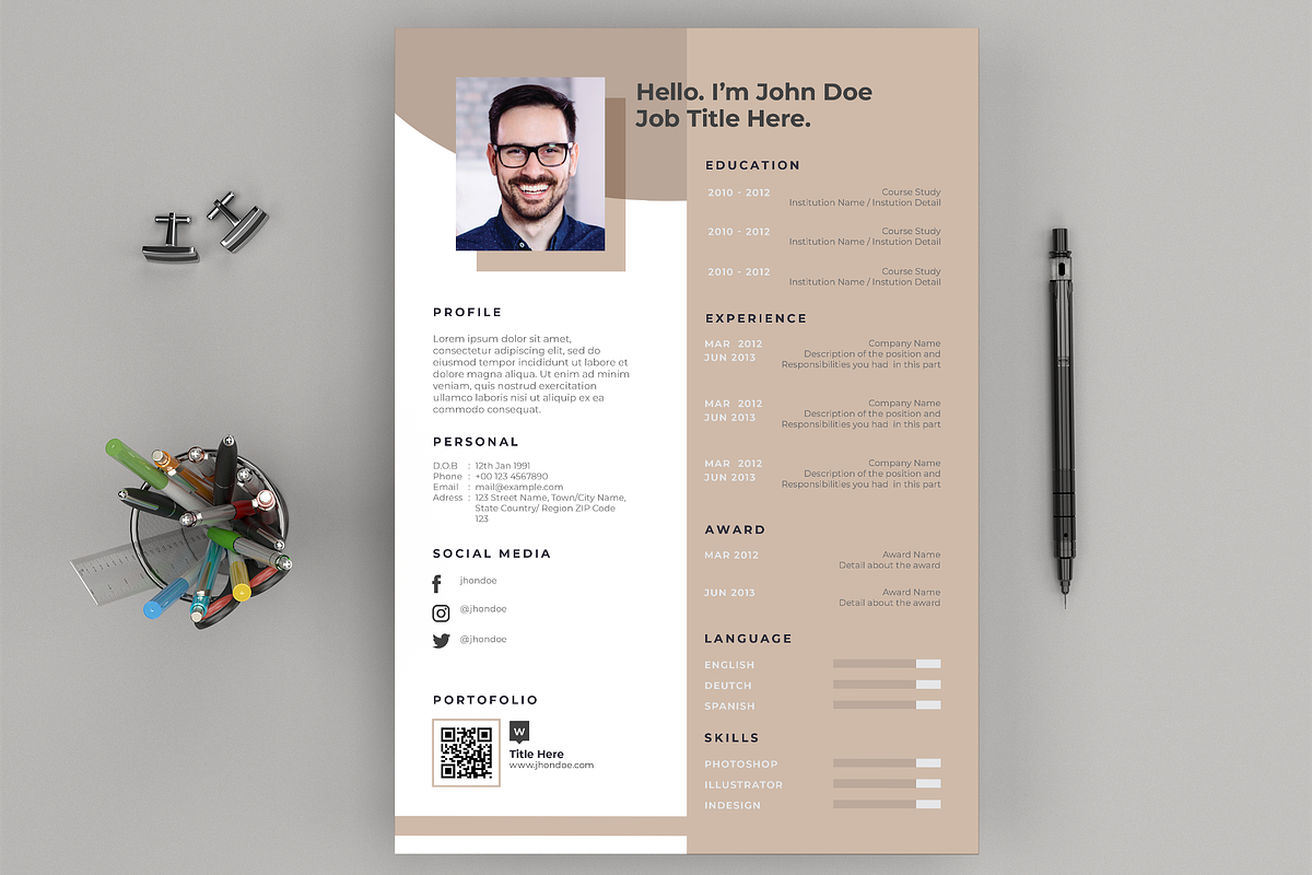Resume / CV Layout and Cover Letter in Letter Templates - product preview 8