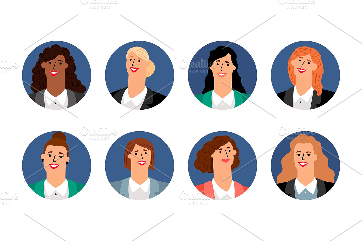 Business women avatars in Illustrations - product preview 8