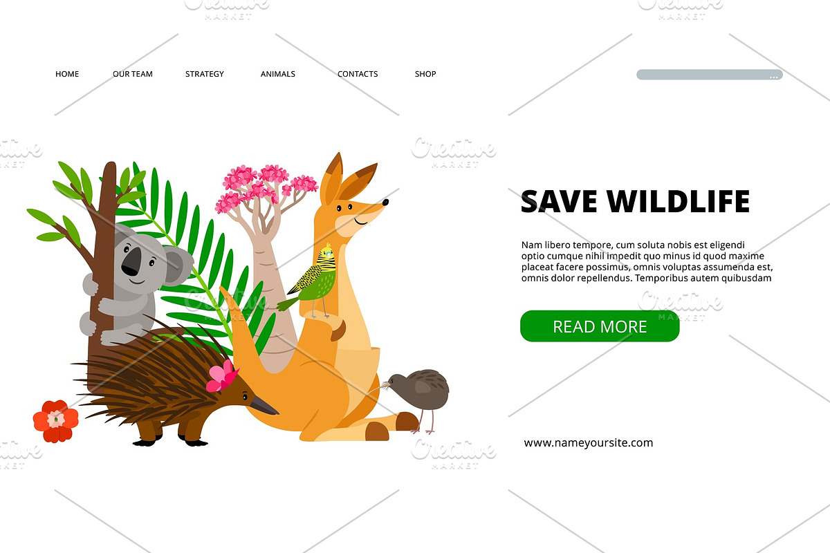 Save wildlife landing page in Illustrations - product preview 8
