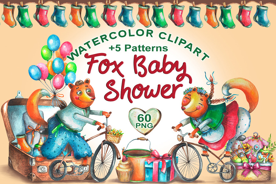 Fox Baby Shower in Illustrations - product preview 8
