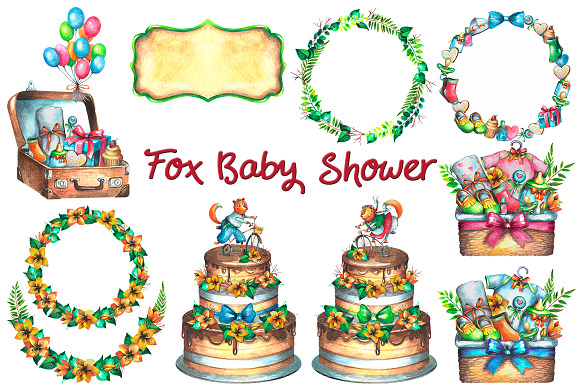Fox Baby Shower in Illustrations - product preview 3