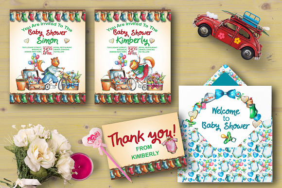 Fox Baby Shower in Illustrations - product preview 5