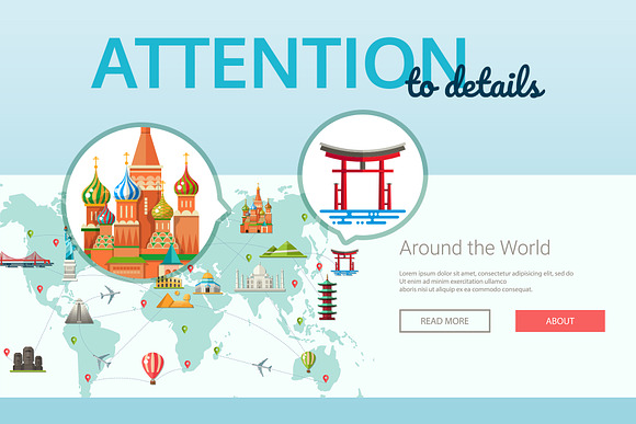 Travel Web Design Banners Set in Illustrations - product preview 1
