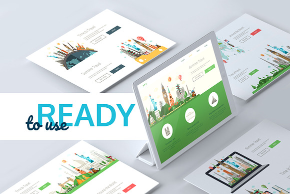 Travel Web Design Banners Set in Illustrations - product preview 3
