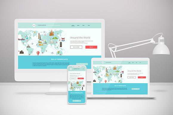 Travel Web Design Banners Set in Illustrations - product preview 4