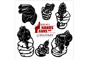 Hands with Guns - pistol pointed. At