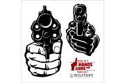Hands with Guns - pistol pointed. At