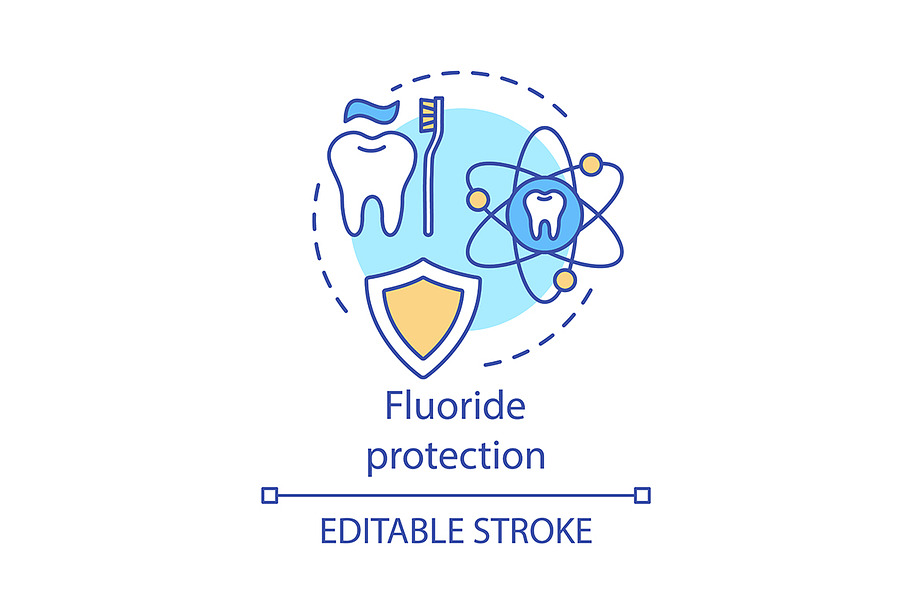 Fluoride protection concept icon