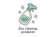 Eco cleaning products color icon