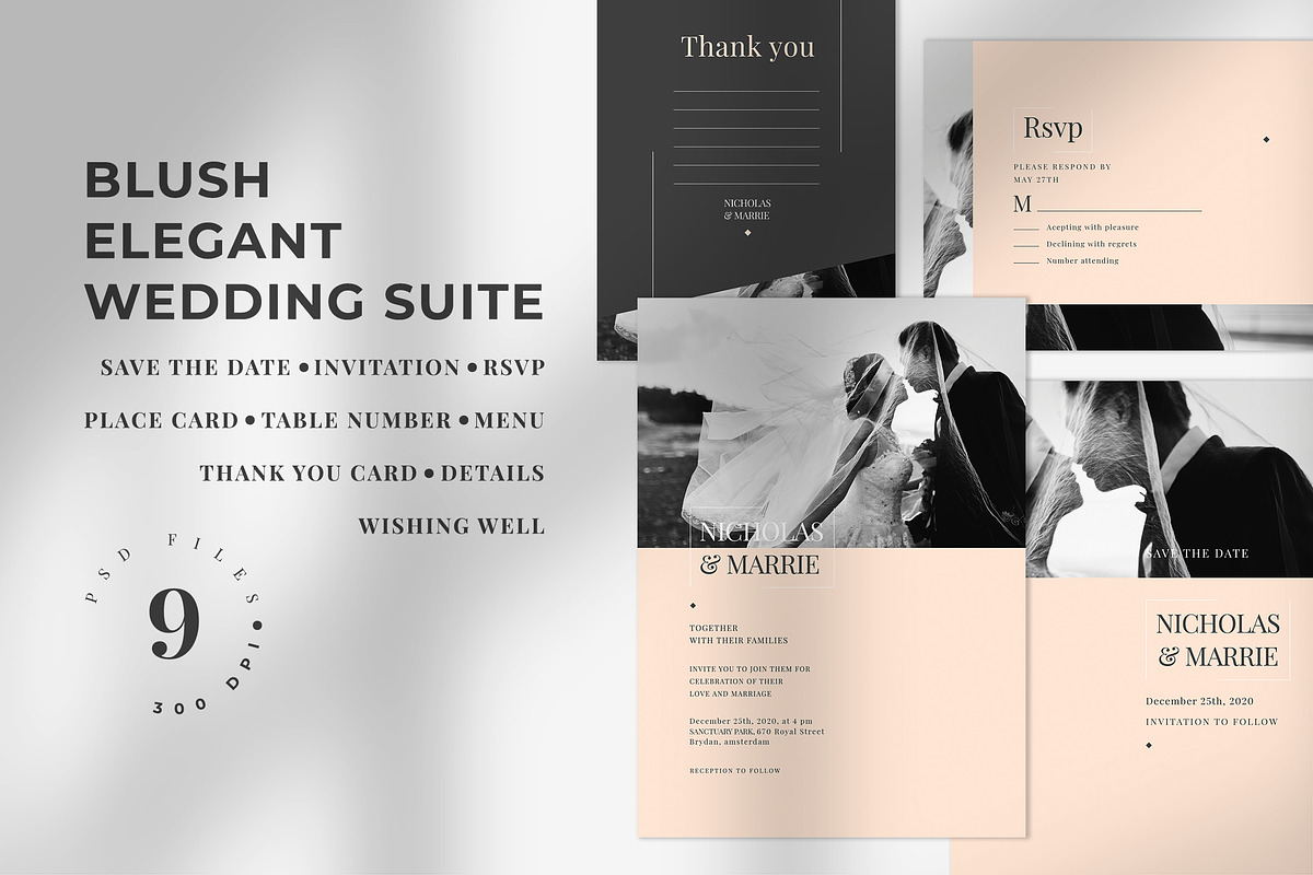 Blush Elegant Wedding Suite in Wedding Templates - product preview 8
