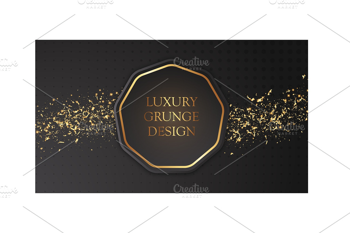 Luxury grunge design. Golden frame in Textures - product preview 8