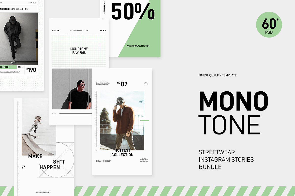 Monotone Instagram Stories Bundle in Instagram Templates - product preview 8