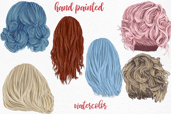 Hairstyles clipart, Girls Hairstyles in Illustrations - product preview 1