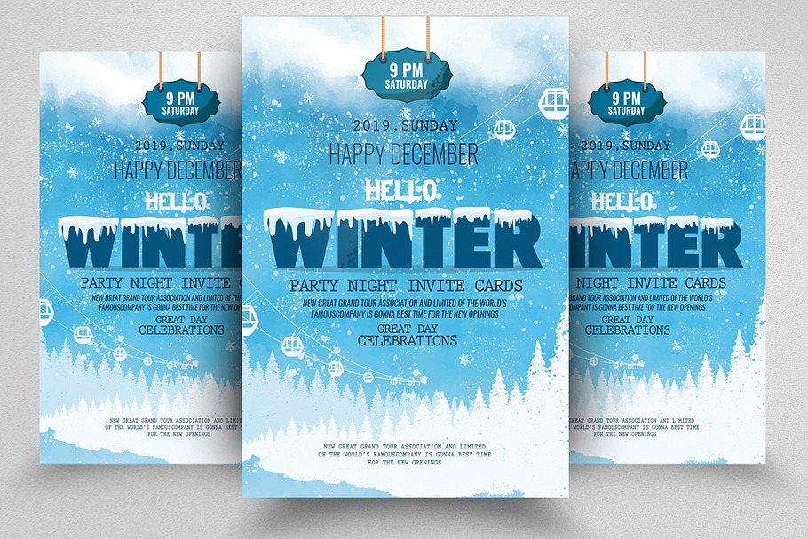 Hello Winter Flyer Template in Flyer Templates - product preview 8