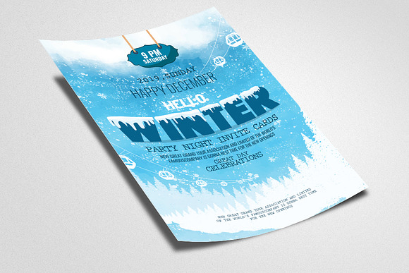 Hello Winter Flyer Template in Flyer Templates - product preview 1