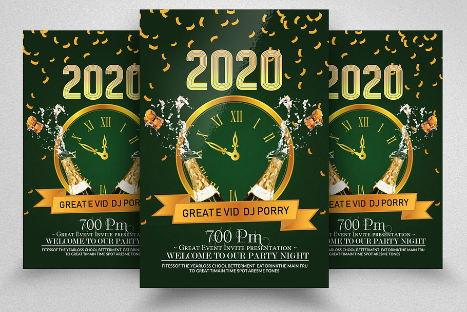 New Year Party Night Flyer/Poster in Flyer Templates - product preview 8