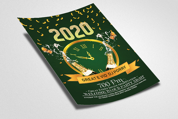 New Year Party Night Flyer/Poster in Flyer Templates - product preview 1