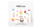 Easter Bunnies, Spring PNG Clipart