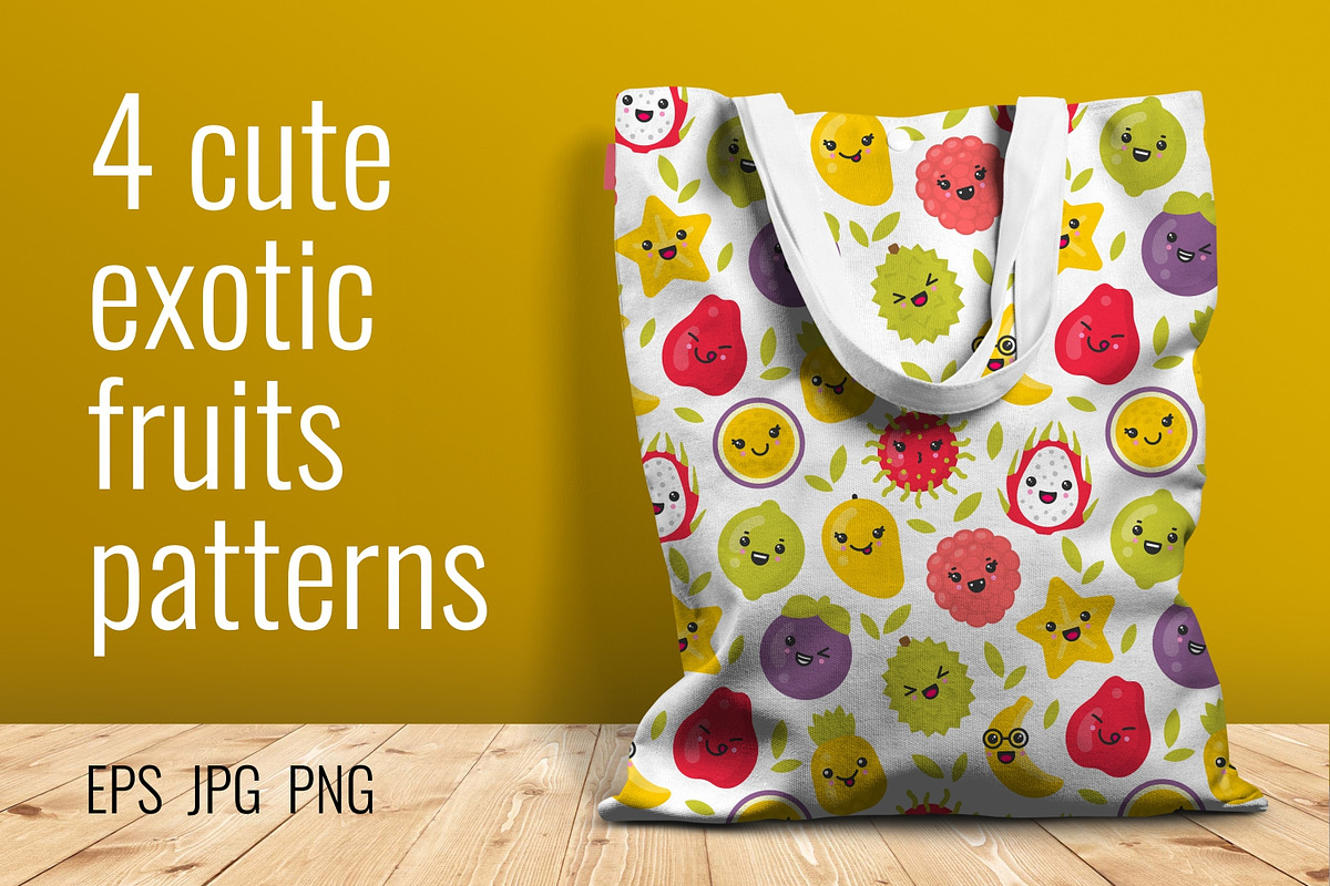 4 cute exotic fruits patterns in Patterns - product preview 8