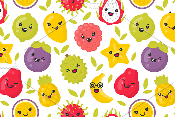 4 cute exotic fruits patterns in Patterns - product preview 1