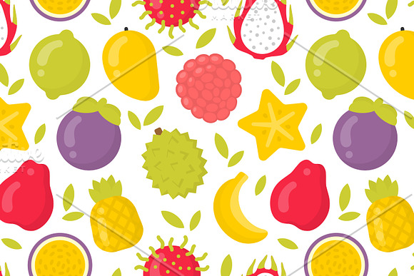 4 cute exotic fruits patterns in Patterns - product preview 3