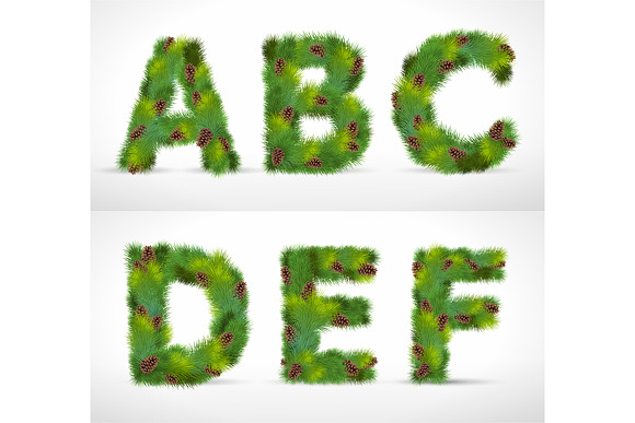 Christmas tree alphabet and numbers in Illustrations - product preview 1