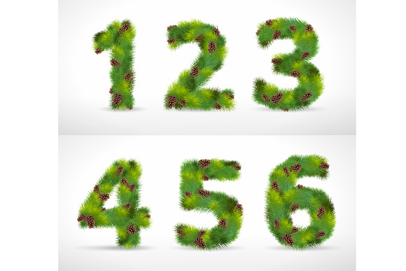 Christmas tree alphabet and numbers in Illustrations - product preview 5